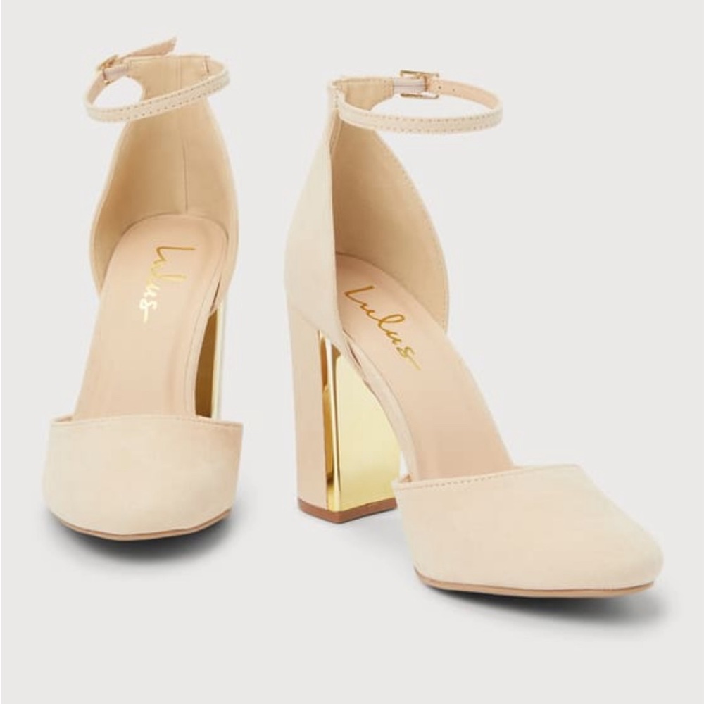 Laura Light Nude Suade Ankle Strap Heels